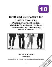 dressmaking 10 quarter 4 module 1|Draft and Cut Pattern for Ladies’ Skirt (Principles and elements of .